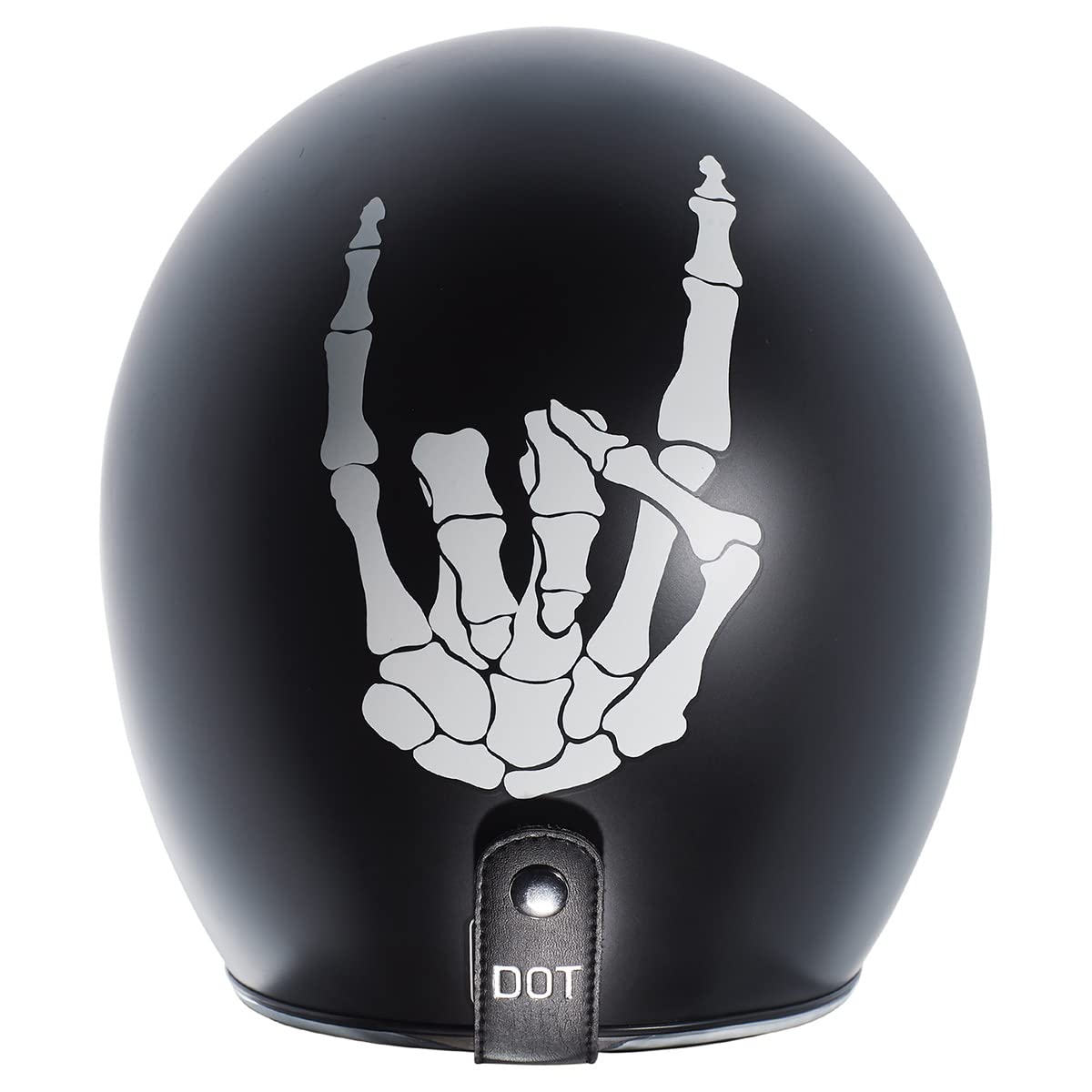 Torc Unisex-Adult Open Face Motorcycle Helmet (Flat Black Bones, Xx-Large