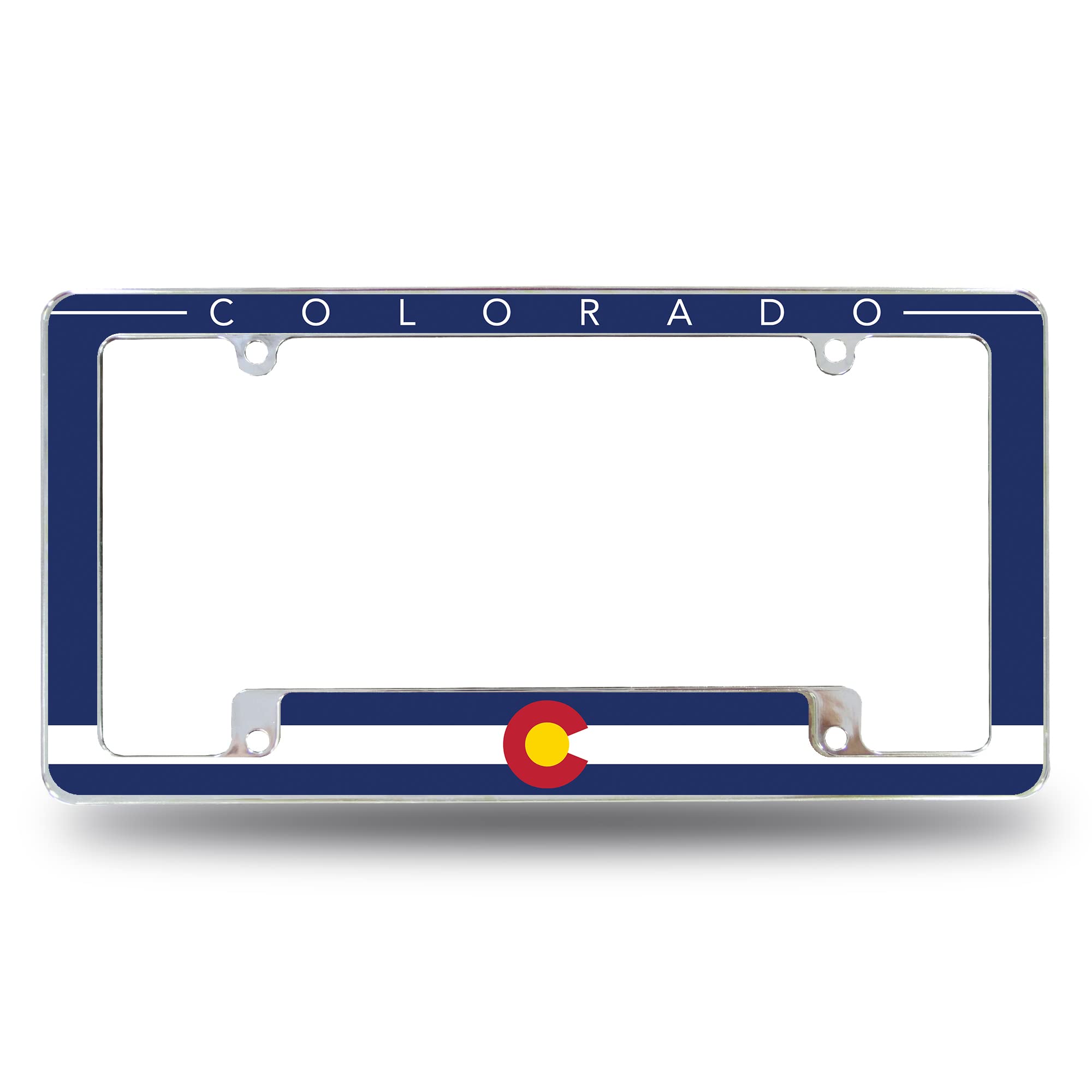 Rico Industries Colorado Flag All Over Automotive License Plate Frame for Car/Truck/SUV (12 x 6)