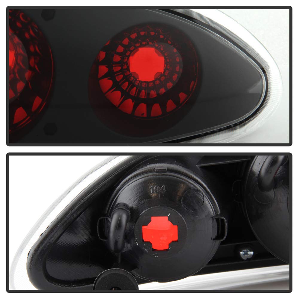 ACANII Tail Lights for 1993-2002 Chevy Camaro Z28, Black Housing Brake Lamps, Driver & Passenger Replacement, Onyx Black