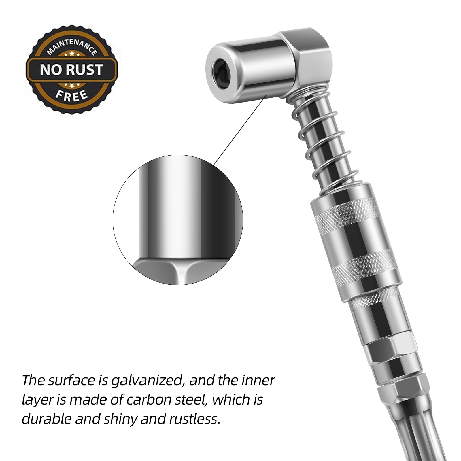 ATIVERE Grease Gun Coupler 1PCS with 6 Locking Jaw Strong Lock-on, 10000 PSI High Pressure Quick Release Grease, Compatible with