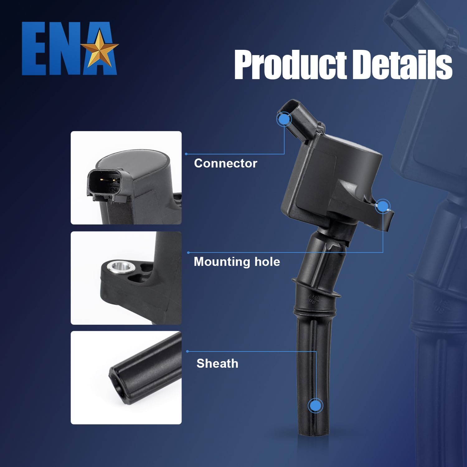 ENA Set of 10 Ignition Coil Pack Compatible with Ford Lincoln Mercury Super Duty E250 E350 E450 F350 F450 F550 Econoline Excursi