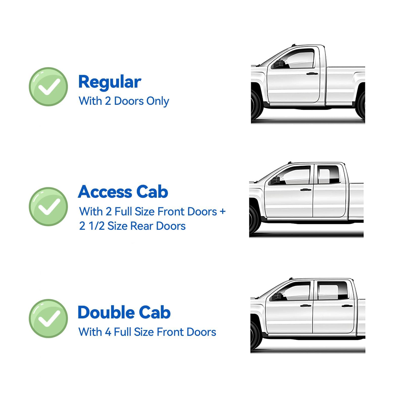 YQAUTEC Window Visors for 1995-2004 Toyota Tacoma, Dark Smoke Tinted, Acrylic, Out-Channel Deflectors, 2PCS