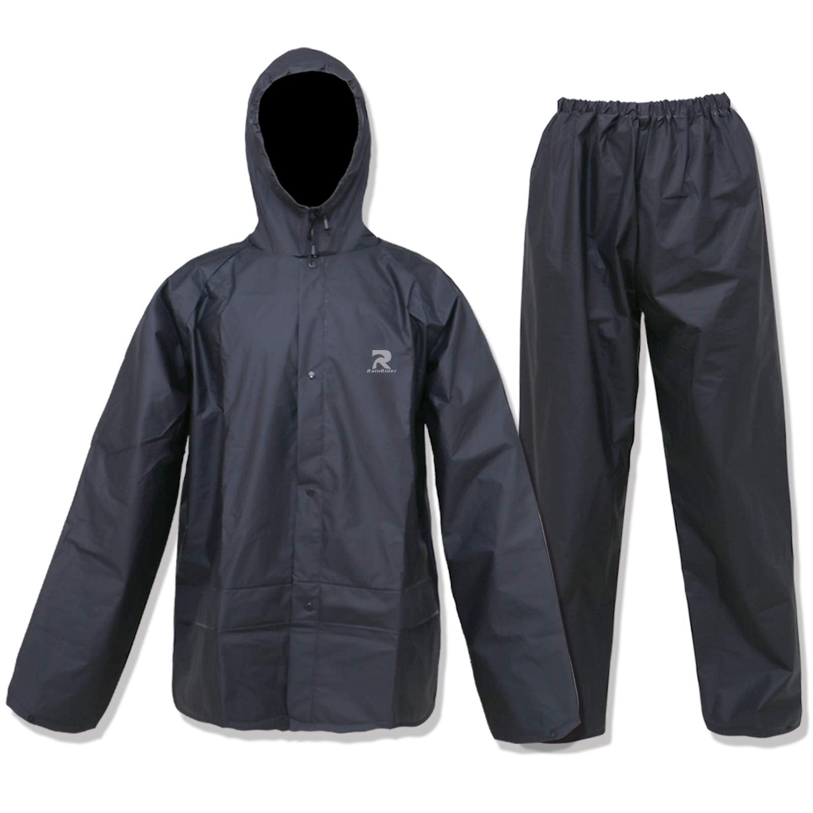 Ultra-Lite Rain Suit For Men Women Waterproof Protective Rain Coat With Pants 2 Pieces Rain Gear(Black,3Xl)