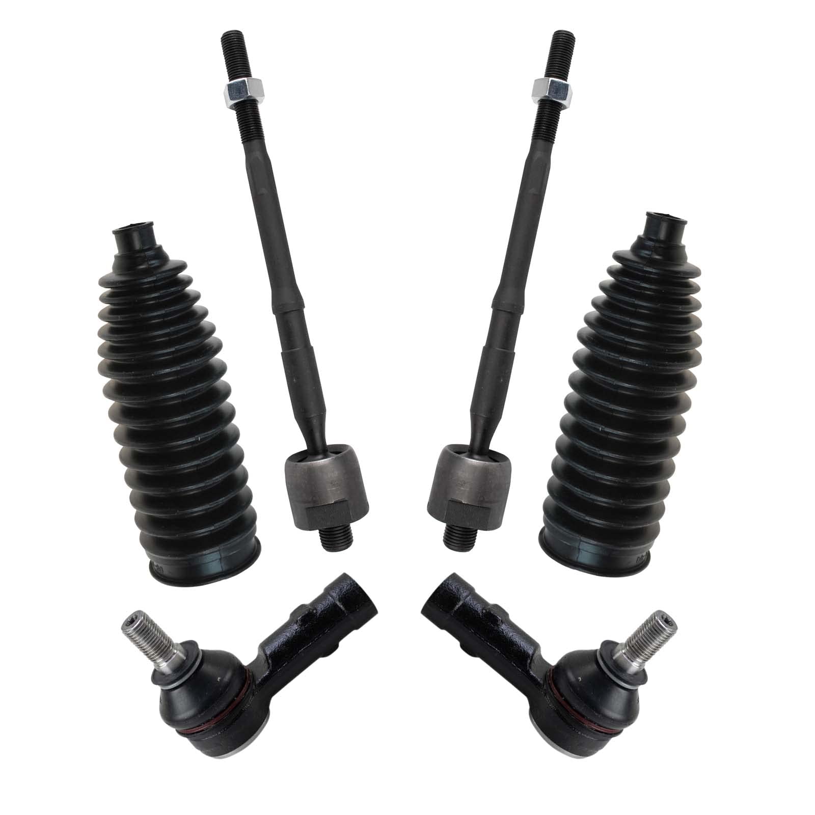 Trq Front Driver & Passenger Side Inner & Outer Steering Kit Steering Rack & Pinion Bellow Tie Rod Compatible With 2013-2015 Che
