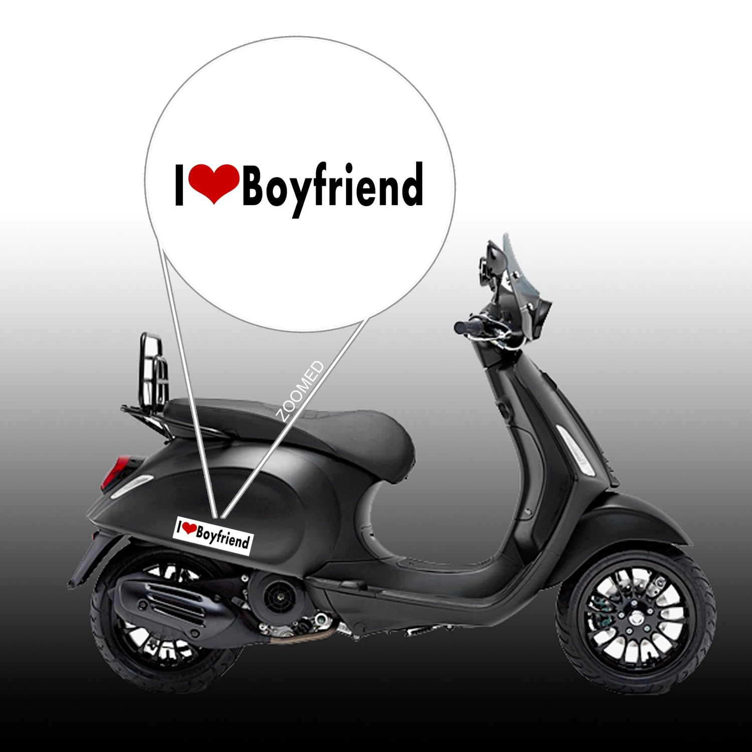 Witnystore 8'' Long I Love My Boyfriend Black Letters And Red Heart On White Background Relationship Status Boy Friend Vinyl D