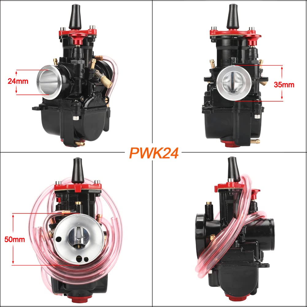 QXBER PWK Carburetor Kit 24mm for 50cc-110cc 2T/4T Dirt Bike, Scooter, ATV - Black
