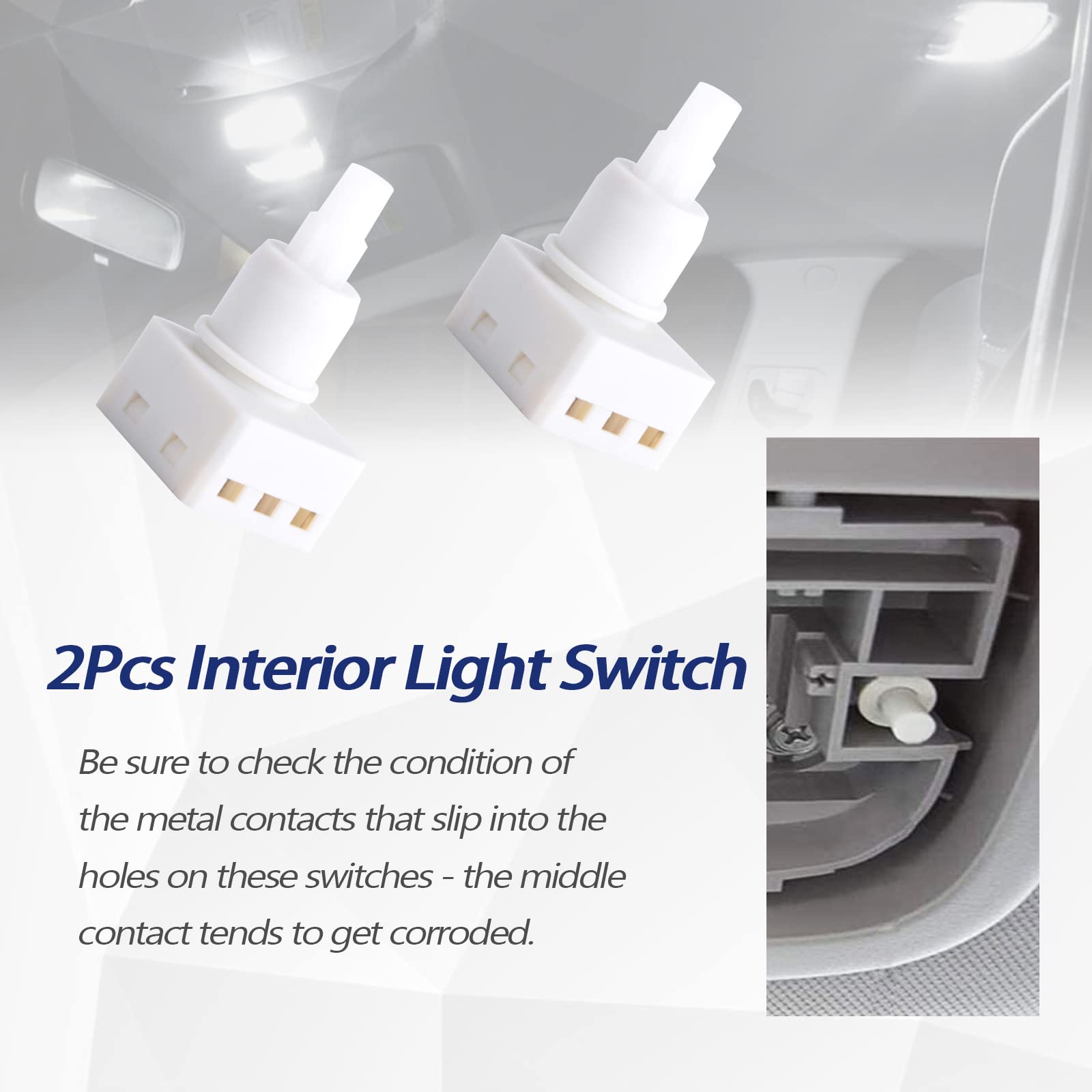 Xislet Dome Lamp Switch Kit with 4 Bulbs, Metal, Model XZDL001, Compatible with Honda Tundra, Odyssey, Accord, Pilot, Acura, Dodge Ram