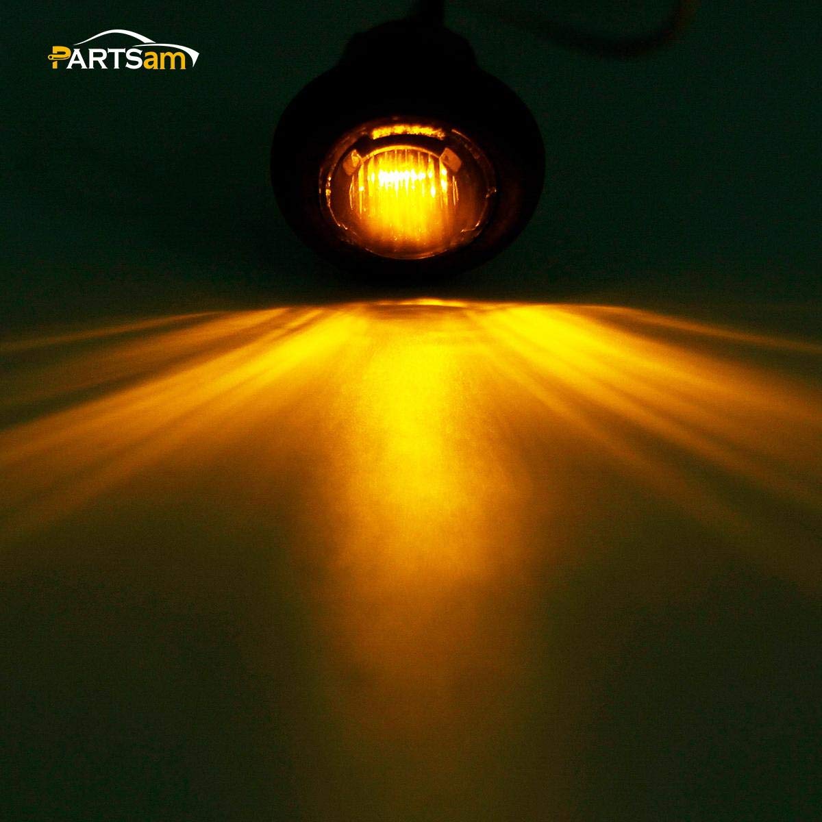 Partsam Amber 3/4" Round LED Marker Light - Smoked Mini Clearance for Truck, Trailer, RV, Golf Cart - Model 4333275320