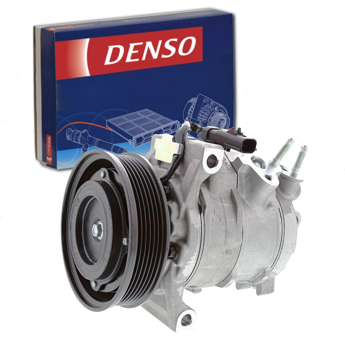 Denso 471-0831 New AC Compressor with Clutch, 1 Pack