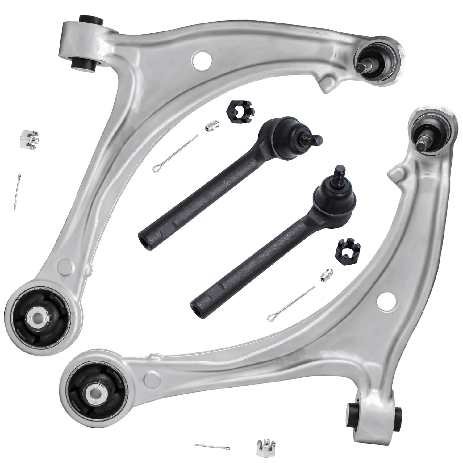 Detroit Axle - 4pc Front End Control Arms Kit for 2005-2010 Honda Odyssey 2 Lower Control Arms w/Ball Joints 2 Outer Tie Rod End