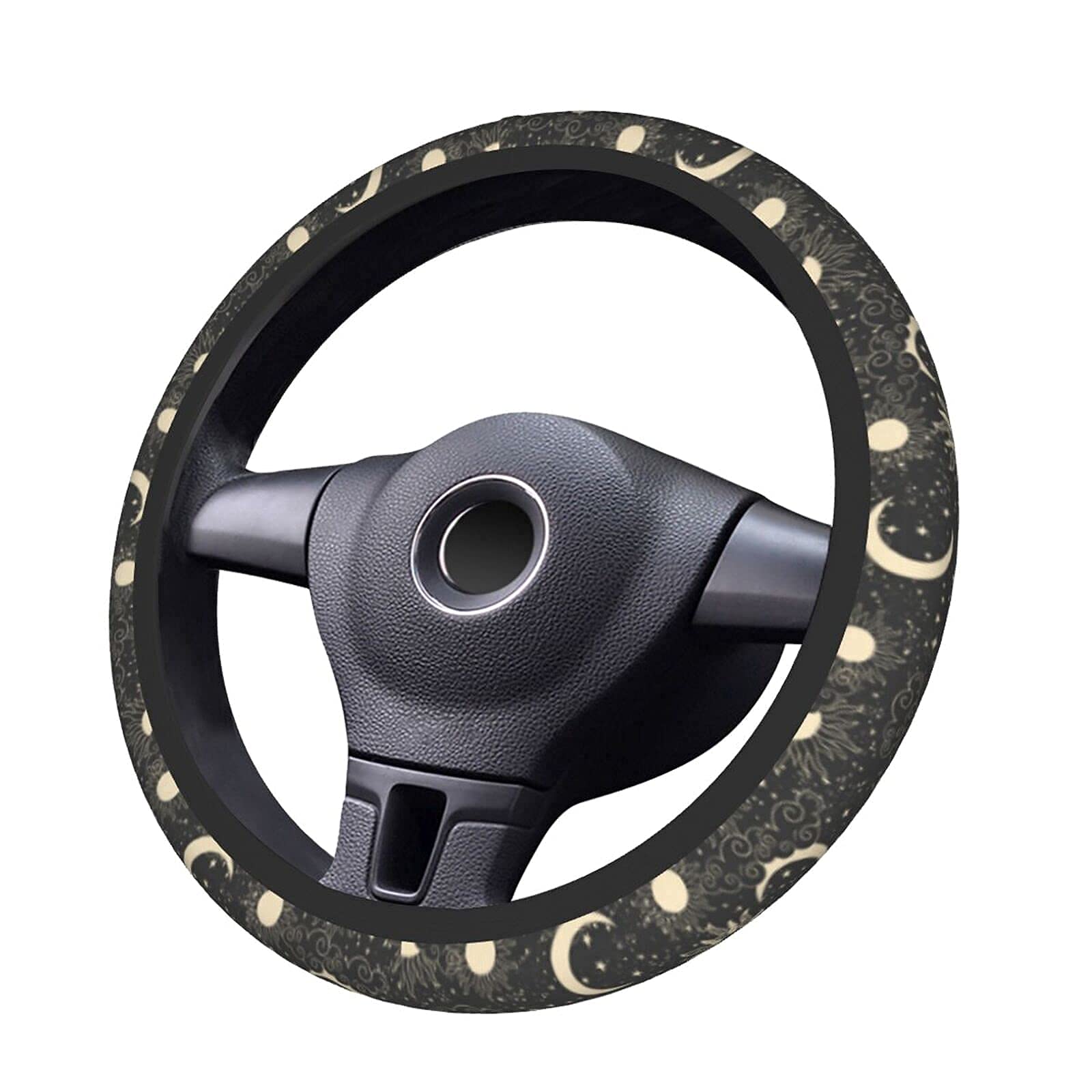 Sun And Moon Steering Wheel Covers Non Slip Neoprene Space Wheel Protector Universal 15 Inch For Men Women