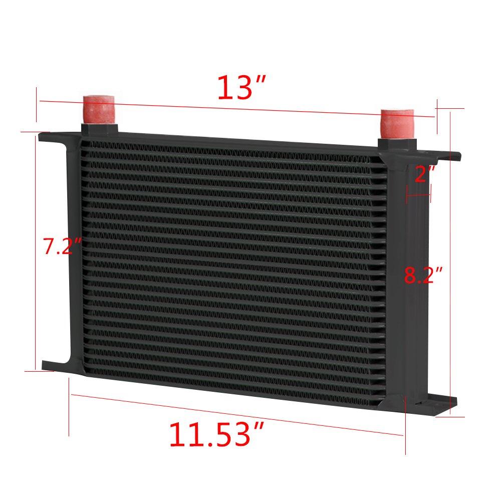 G-PLUS AN10 Engine Transmission Oil Cooler Kit, Black Aluminum, Fits LS1 LS2 LS3 LSX VE HSV