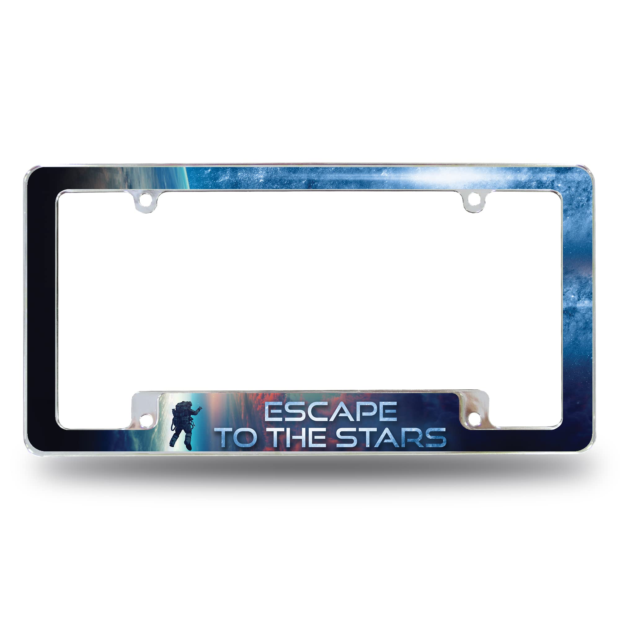 Rico Industries Escape to The Stars All Over Automotive License Plate Frame for Car/Truck/SUV (12 x 6)