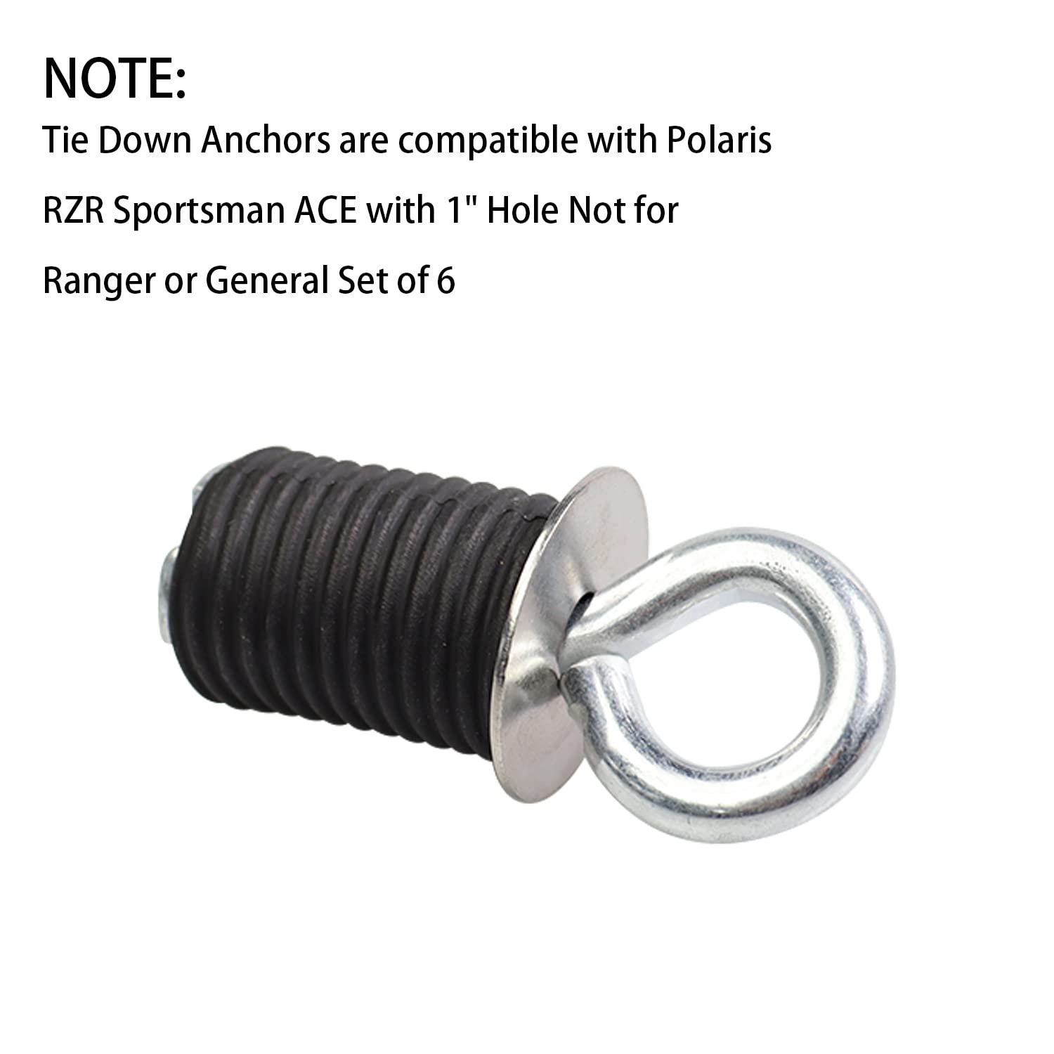 Tie Down Anchors Rubber Bed Anchors Compatible With Polaris Rzr Sportsman Ace 570/450/850 With 1'' Hole Not For Ranger Or Genera