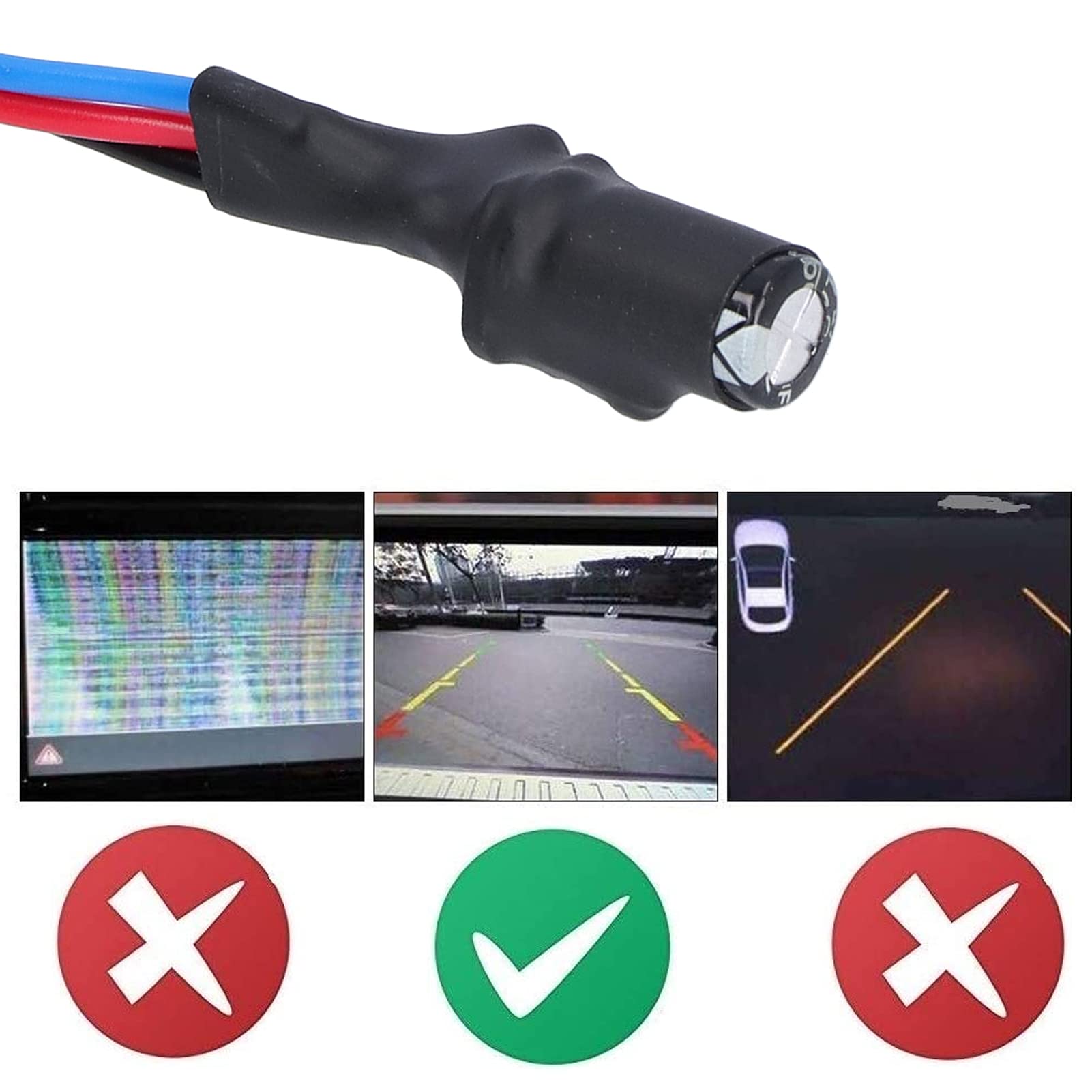 Reversing Camera Rectifier Cable, Reverse Camera Signal Filter 12V Relay Capacitor Rectifier Cable For Germany American Car Seri
