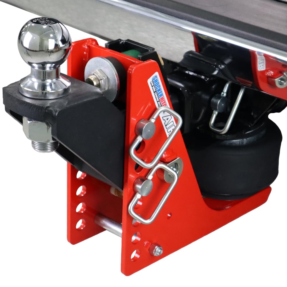 Shocker Air Receiver Hitch - Raised Ball Mount (+2' Rise / 2' Drop), Fits 2' Hitch, Has 2' Ball 12000 Lbs