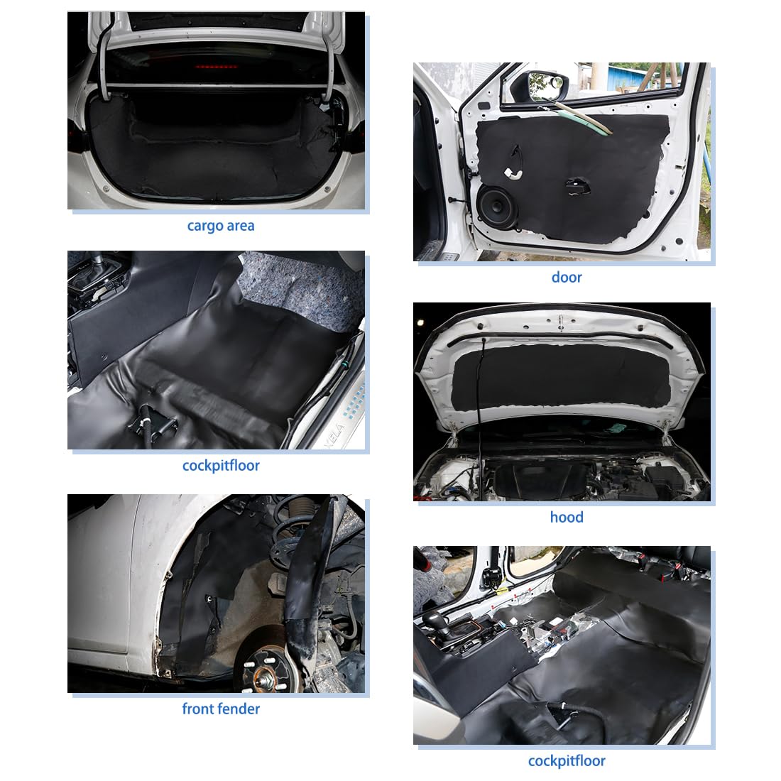 Uxcell 197Mil 5Mm 53.35Sqft Car Heat Sound Deadening Deadener Insulation Cotton Mat 197X39Inch