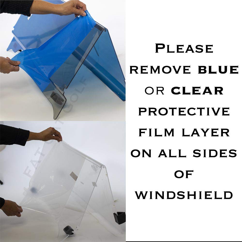 Fat Cat Golf Tinted Windshield for Yamaha G29 Drive Golf Cart - Impact Resistant Clear Tempered Glass, Easy Install/Uninstall