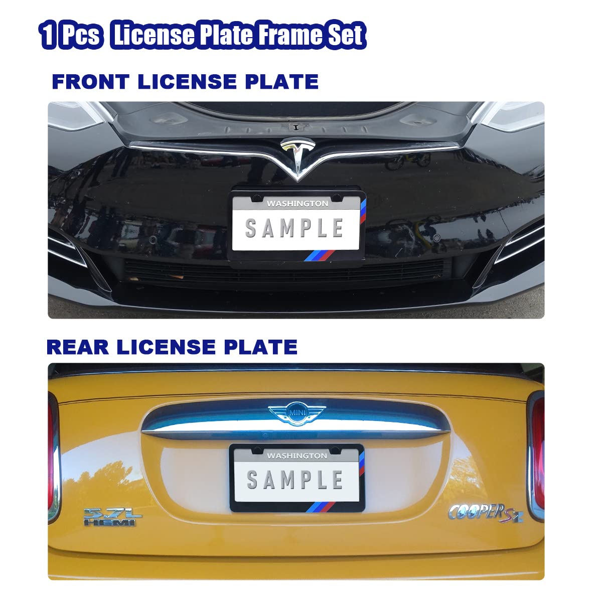 Matte License Plate Frames For Bmw Aluminum Alloy 3 Color License Plate Cover Holder Fits For All Bmw License Plates Sports Logo