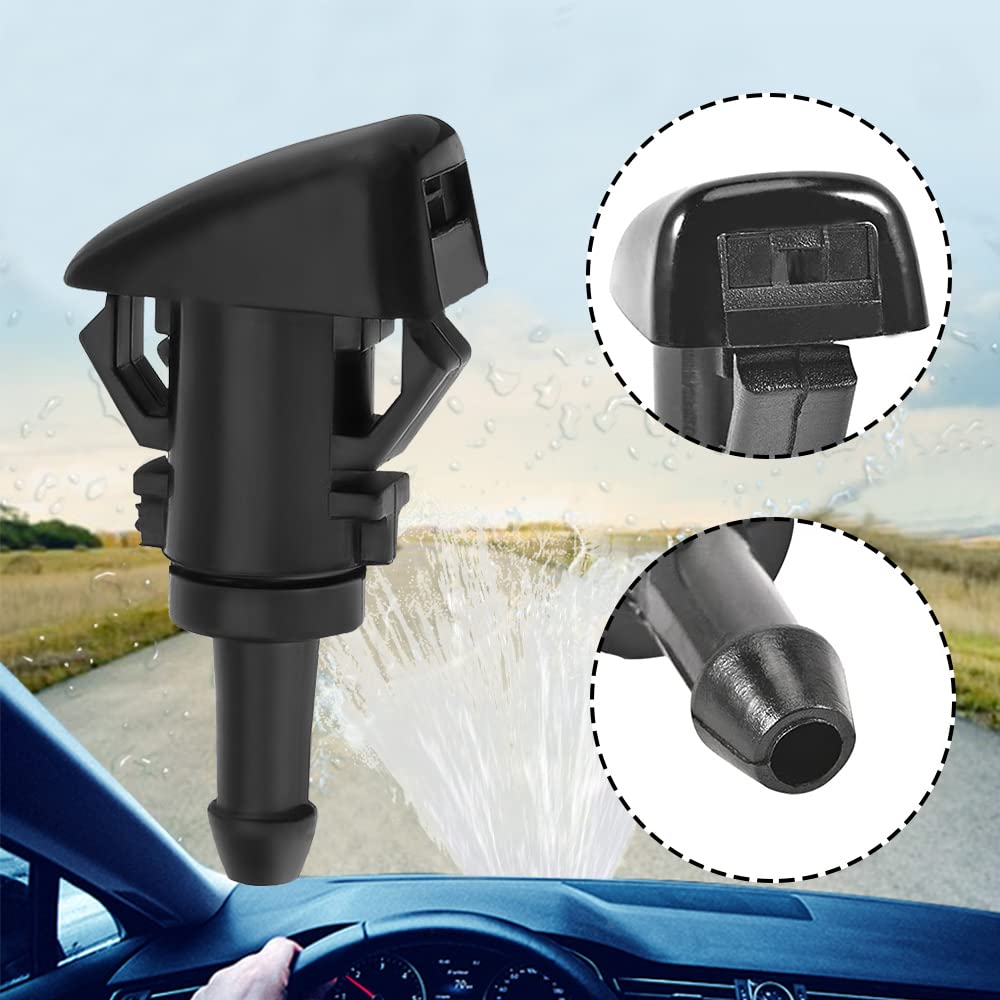 2 PCS Front Windshield Washer Nozzles, Windshield Wiper Spray Nozzle, Washer Spray Jet Kit Fit for Chrysler, Dodge, Replaces OEM