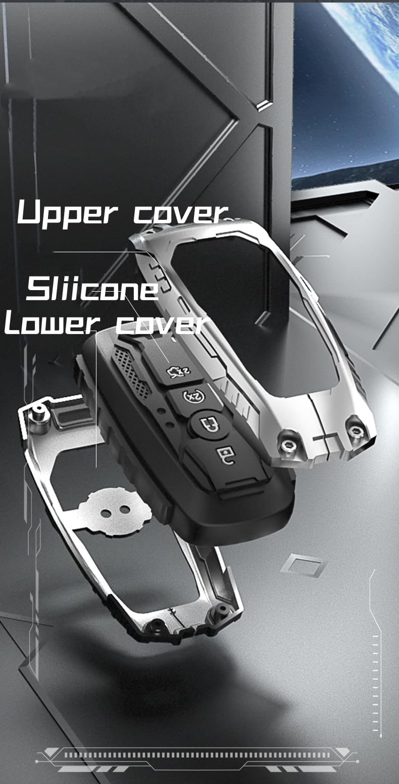 facaizhu Heavy Key Fob Cover Case for Ford - Model-A Black, 3/4/5 Buttons, Keychain Accessories for Explorer, Fusion, Escape, Edge, F150-F550