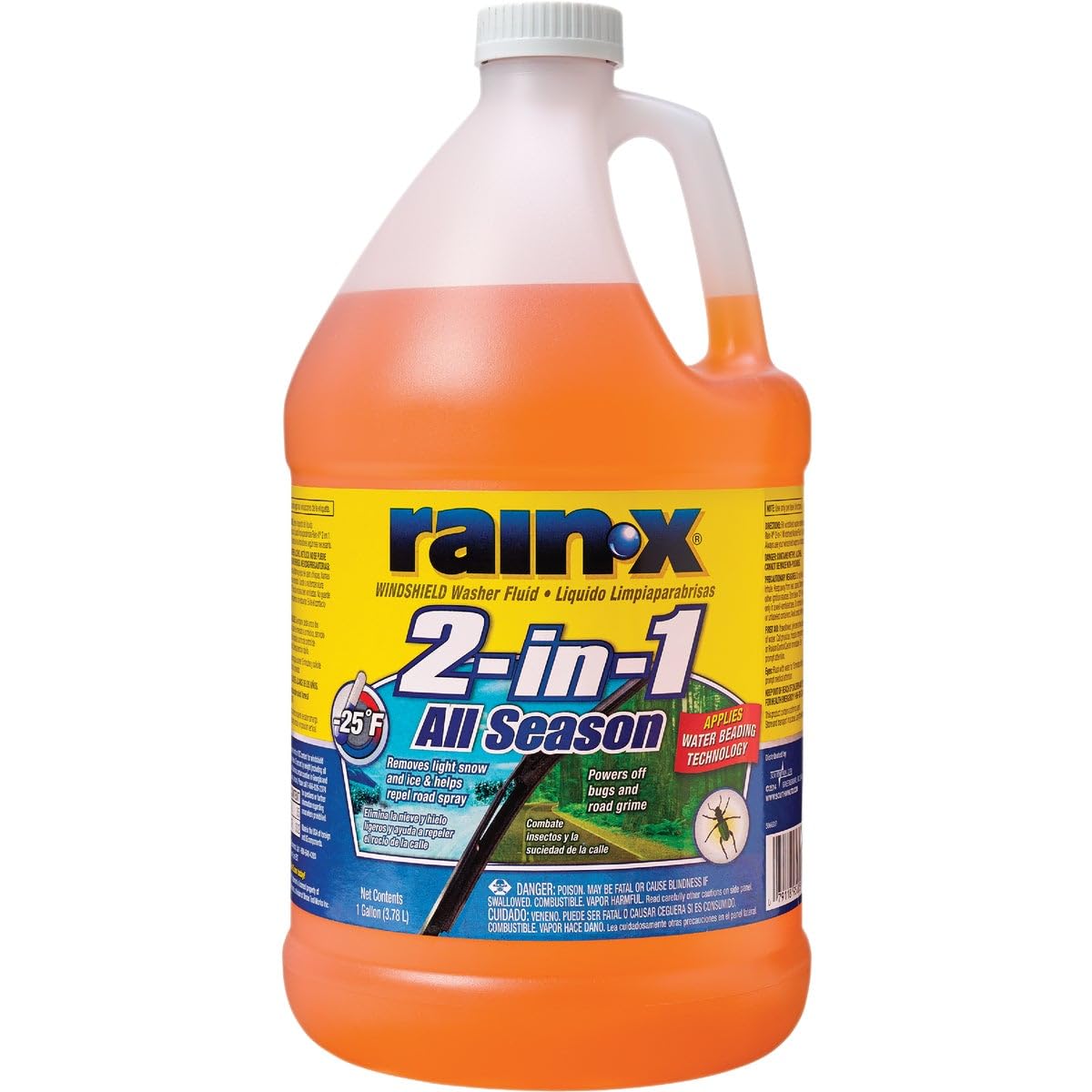 Rainx 113645 Deicer & Bug Remover Windshield Washer Fluid, 1 Gallon (Pack of 6)