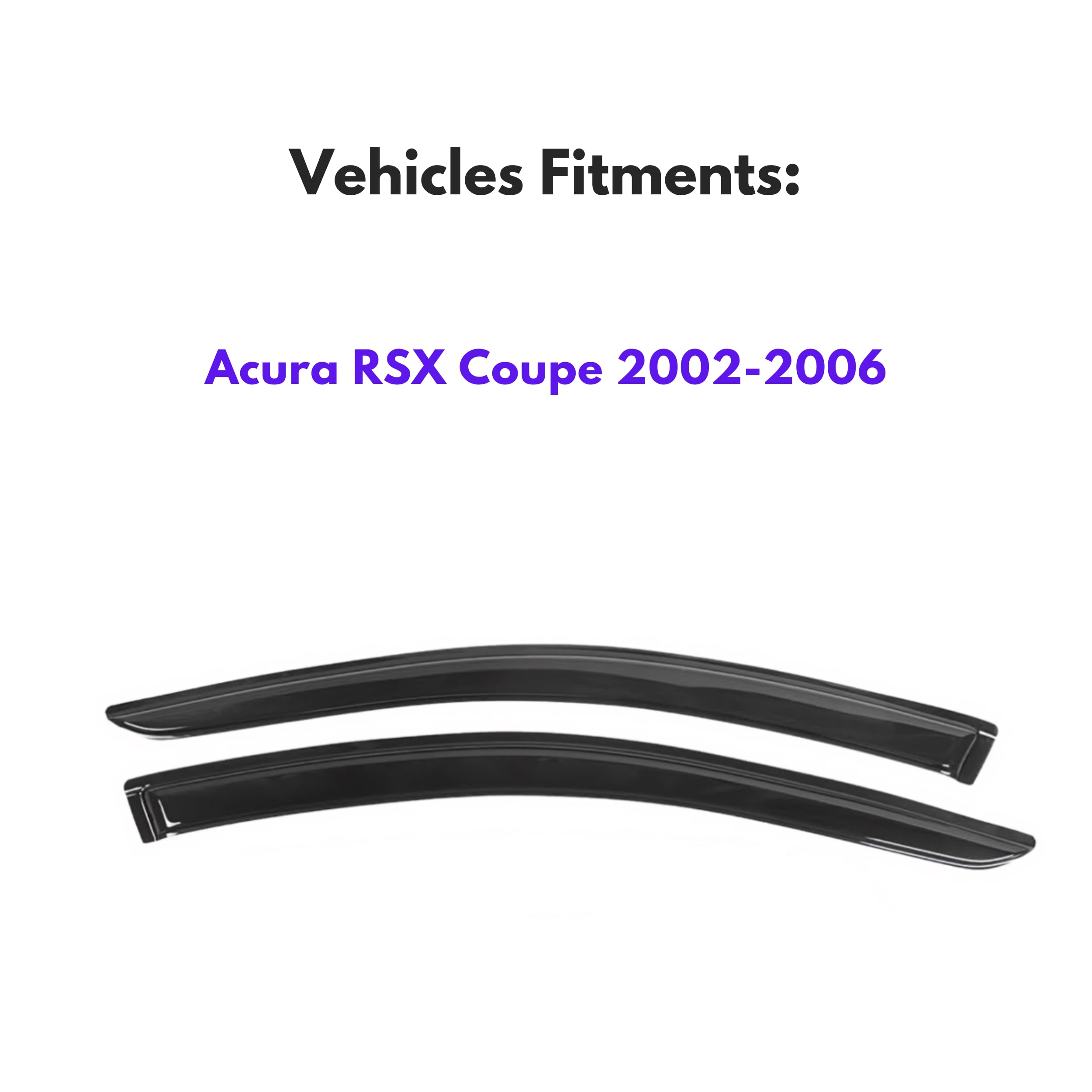 Immortal Group IG Window Visor - Rain Guard, Durable Acrylic Deflector for Acura RSX 2002-2006, Black, Model 811002