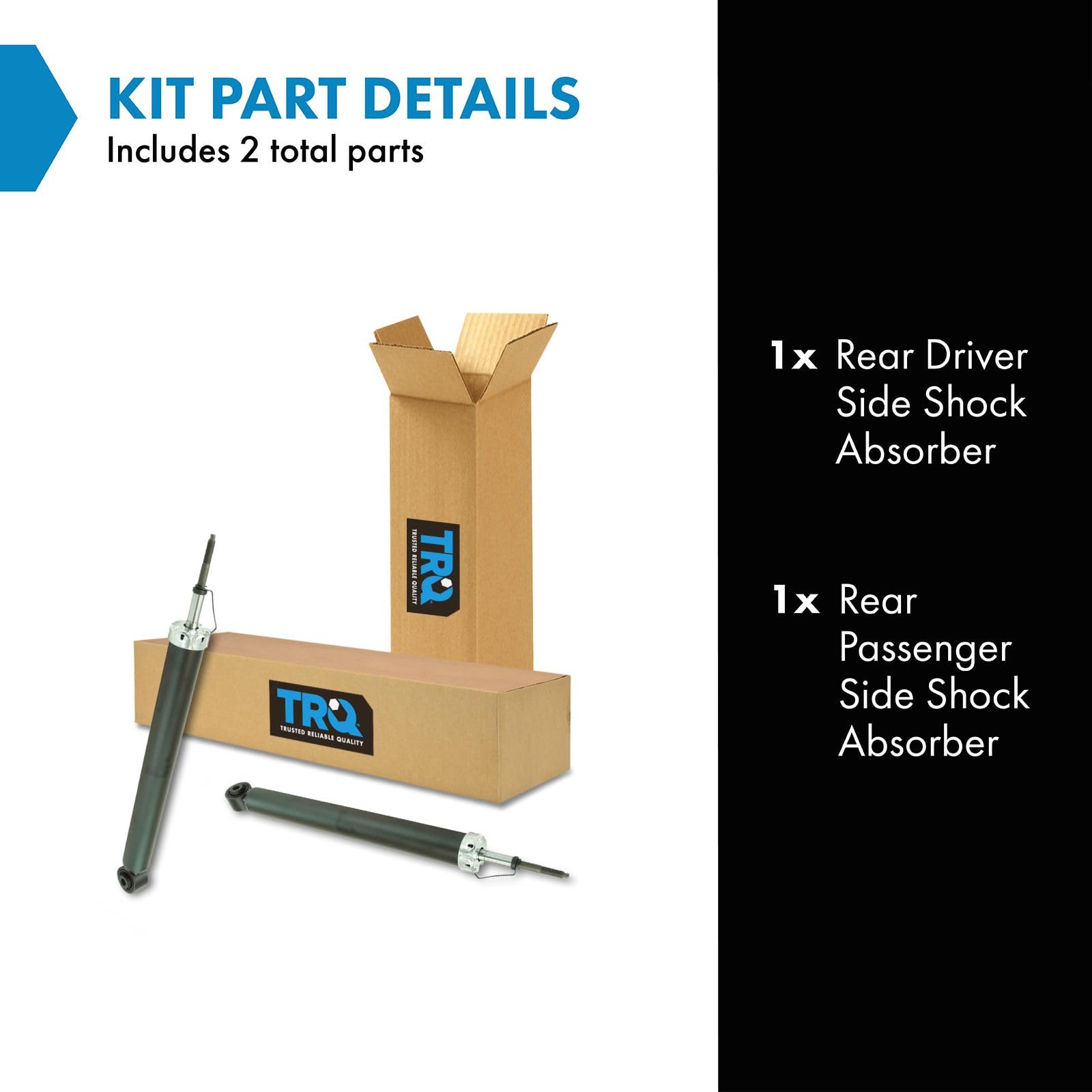 Trq Rear Shock Absorber Set Compatible With 2004-2010 Bmw X3
