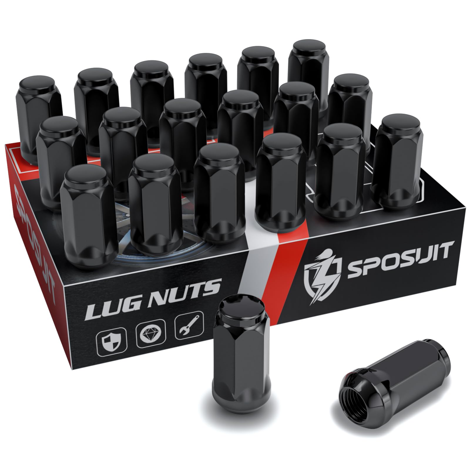Sposuit M14x1.5 Lug Nuts - Replacement for 2005-2024 Dodge Charger, 2008-2023 Challenger, 2011-2024 Durango, 2004-2009 Magnum - 