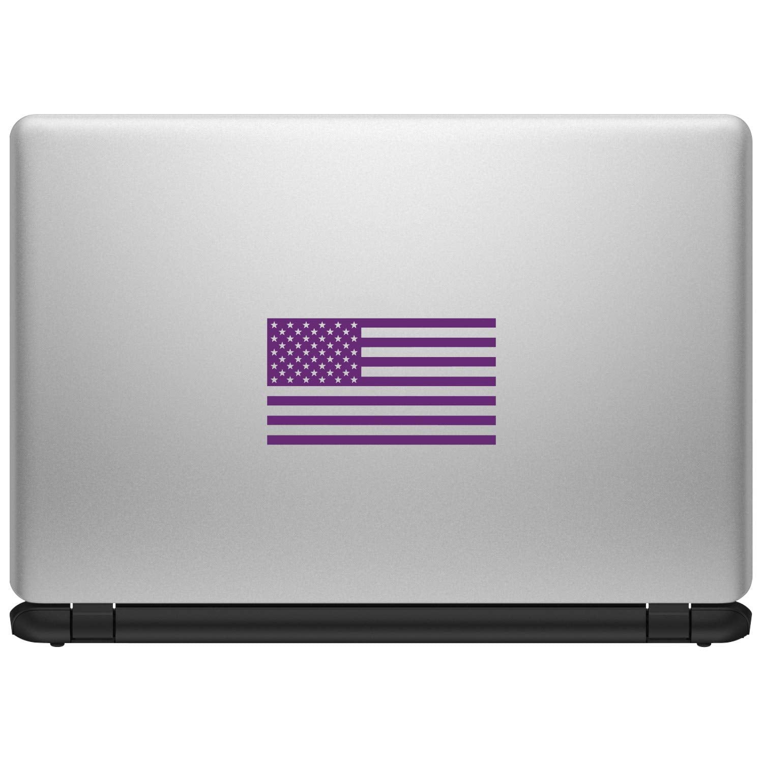 American Us Flag [Pick Color/Size] Vinyl Decal Sticker For Laptop/Car/Truck/Window/Bumper (5In X 2.8In, Matte Purple)