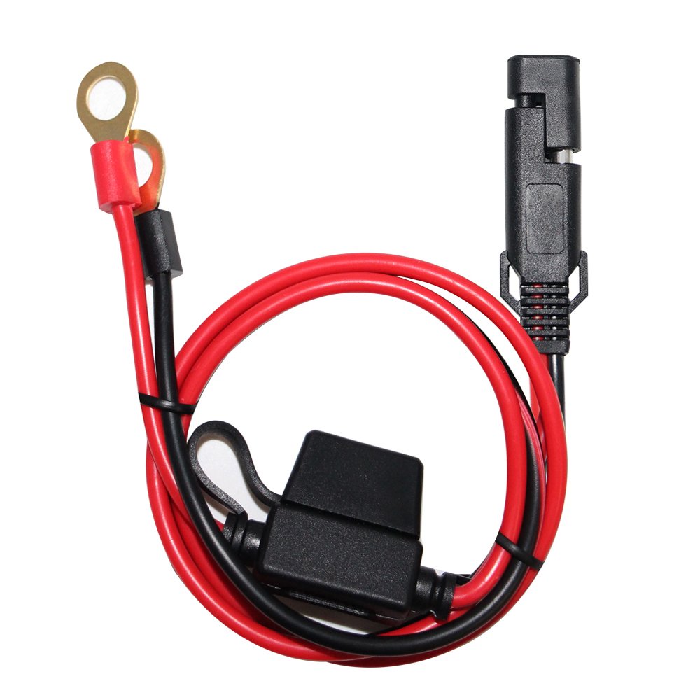 Sparking 2Ft Sae To Ring Terminal Harness Quick Connect/Disconnect Ring Terminal Assembly, 10A Fuse(2Ft)