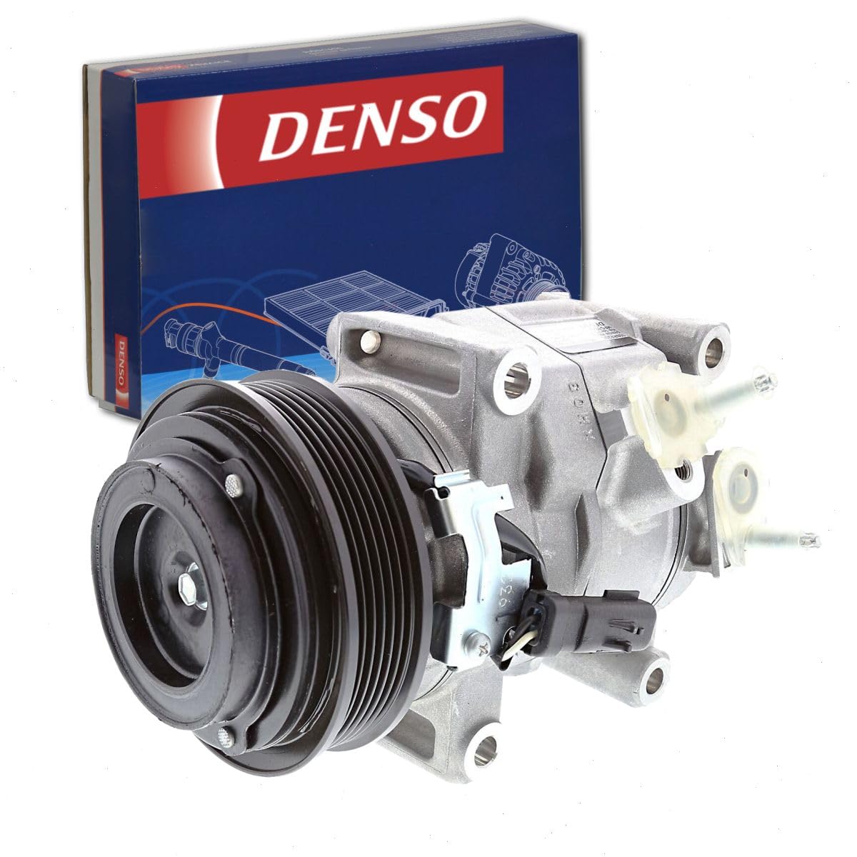 Denso 471-0829 New AC Compressor with Clutch, 1 Pack