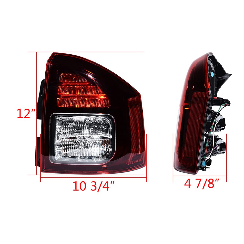 Astra Depot Accessories Tailight Assembly Red And Clear Lens Taillights Rear Lamp Brake Led Signal Drl Fits Oe 5272908Aa 5272908