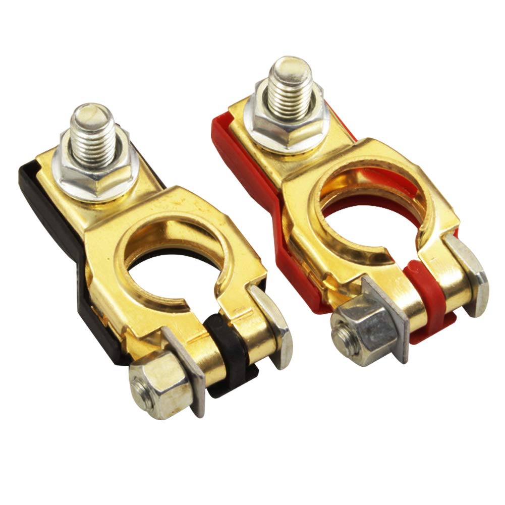 Ampper Battery Terminals Set W/ M8 Nut, Compatible For Nissan Altima Murano Pathfinder Maxima Quest Rogue Titan Versa Etc, 24340