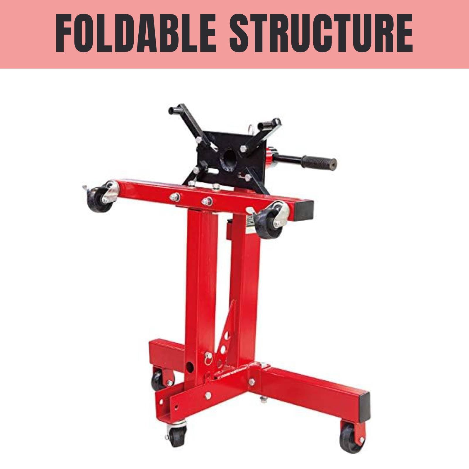 Big Red T26801 Torin Steel Rotating Engine Stand With 360 Degree Rotating Head And Folding Frame: 3/4 Ton (1,500 Lb) Capacity, R