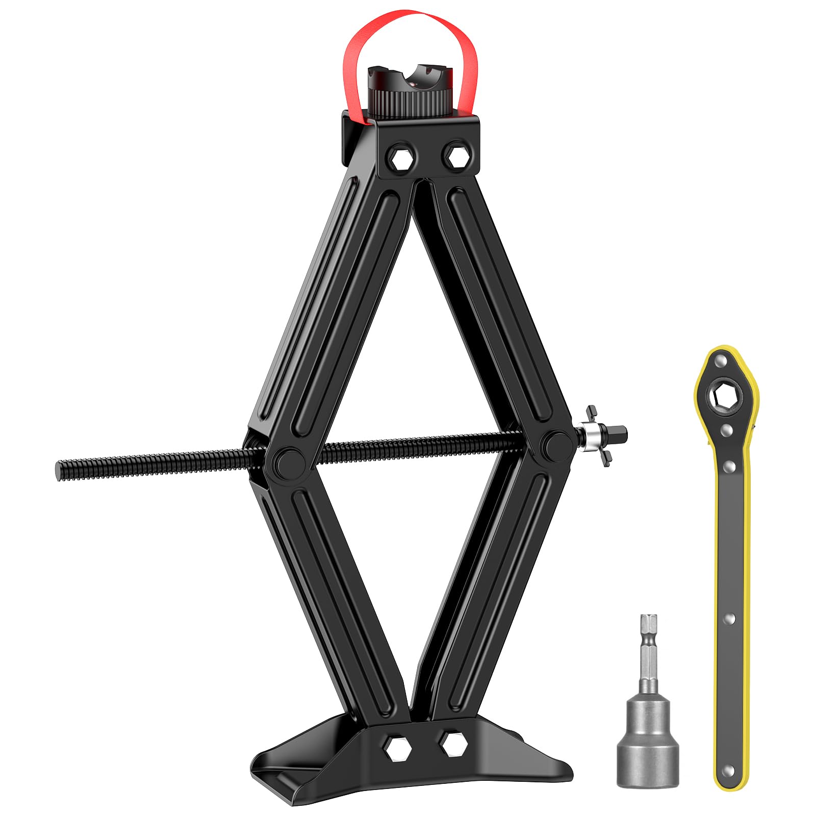 High Lift Scissor Jack for Car, 25 Lifting Height, 3T 6000lbs Heavy Duty Car Jack, 3/4 Hex Drive - Portable Scissor Lift Jack fo
