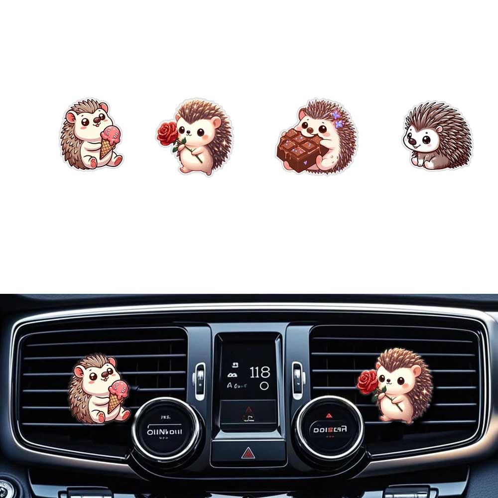 Cute Hedgehog Car Air Freshener Clips,Funny Hedgehog Car Vent Clip,Car Air Conditioner Clip,Auto Vent Decoration Accessories,Aut