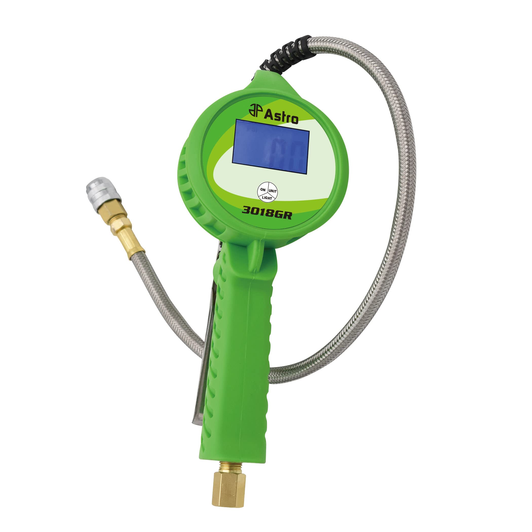 Tire Inflator Digital With  Push-Lock Coupler Green