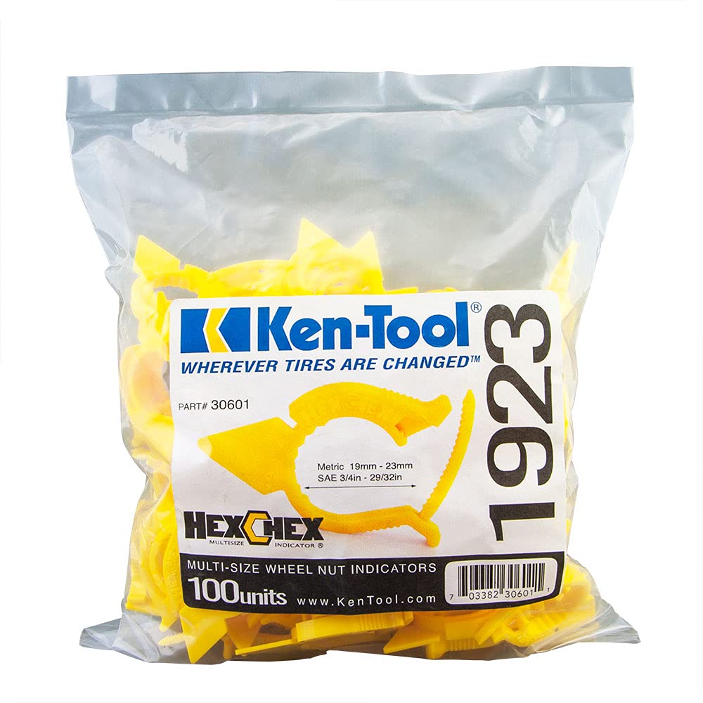 Ken-Tool 100Pk Hexchex Wheel Nut Indicator 19-23mm Model 30601 - Factory Color, One Size