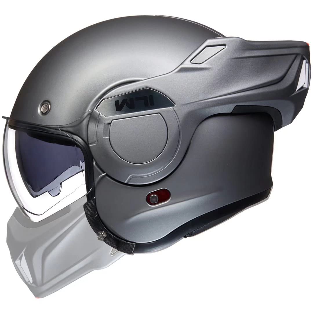 Ilm Vintage Full Face Modular Motorcycle Helmet For Adults Men Snowmobile Atv Utv With 180 Reversible Chin Guard Dot Model-B707(