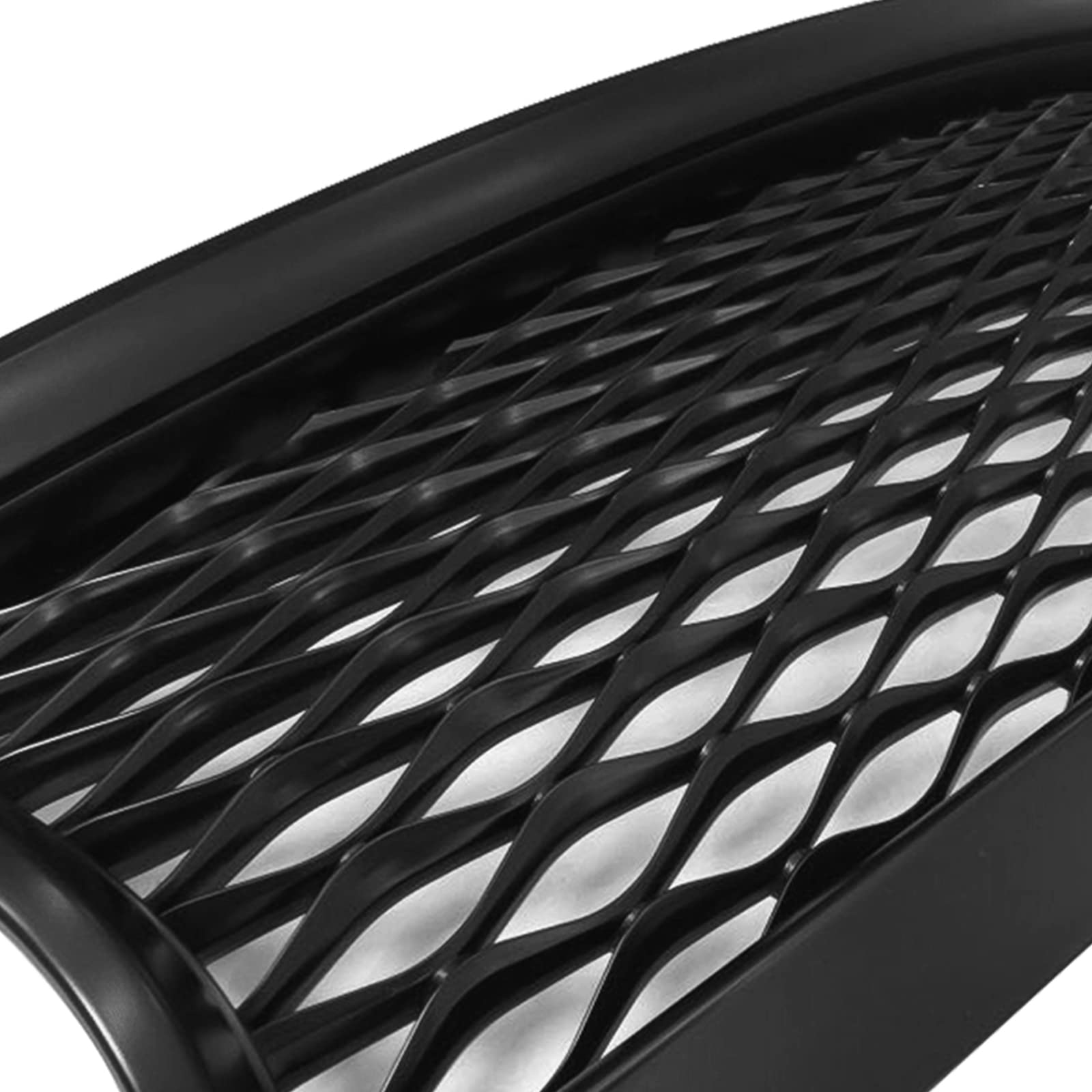 IKON MOTORSPORTS Grille Compatible With 2014-2017 Infiniti Q50, Eau Rouge ER Style ABS Matte Black Front Bumper Grill Hood Mesh,