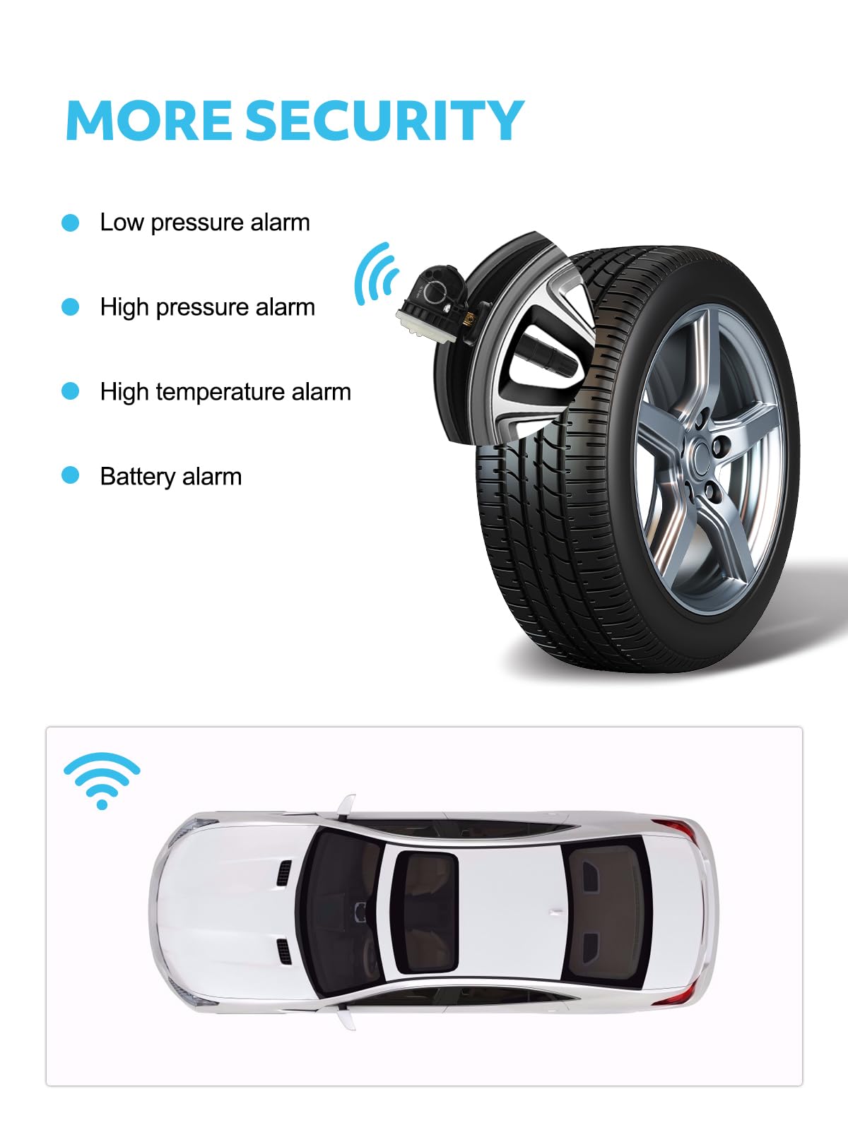 TAUTOY F2GT-1A180AB Tire Pressure Monitoring System (TPMS) Sensor 4pcs for Ford EcoSport Edge Explorer F150 Mustang Ranger,for L