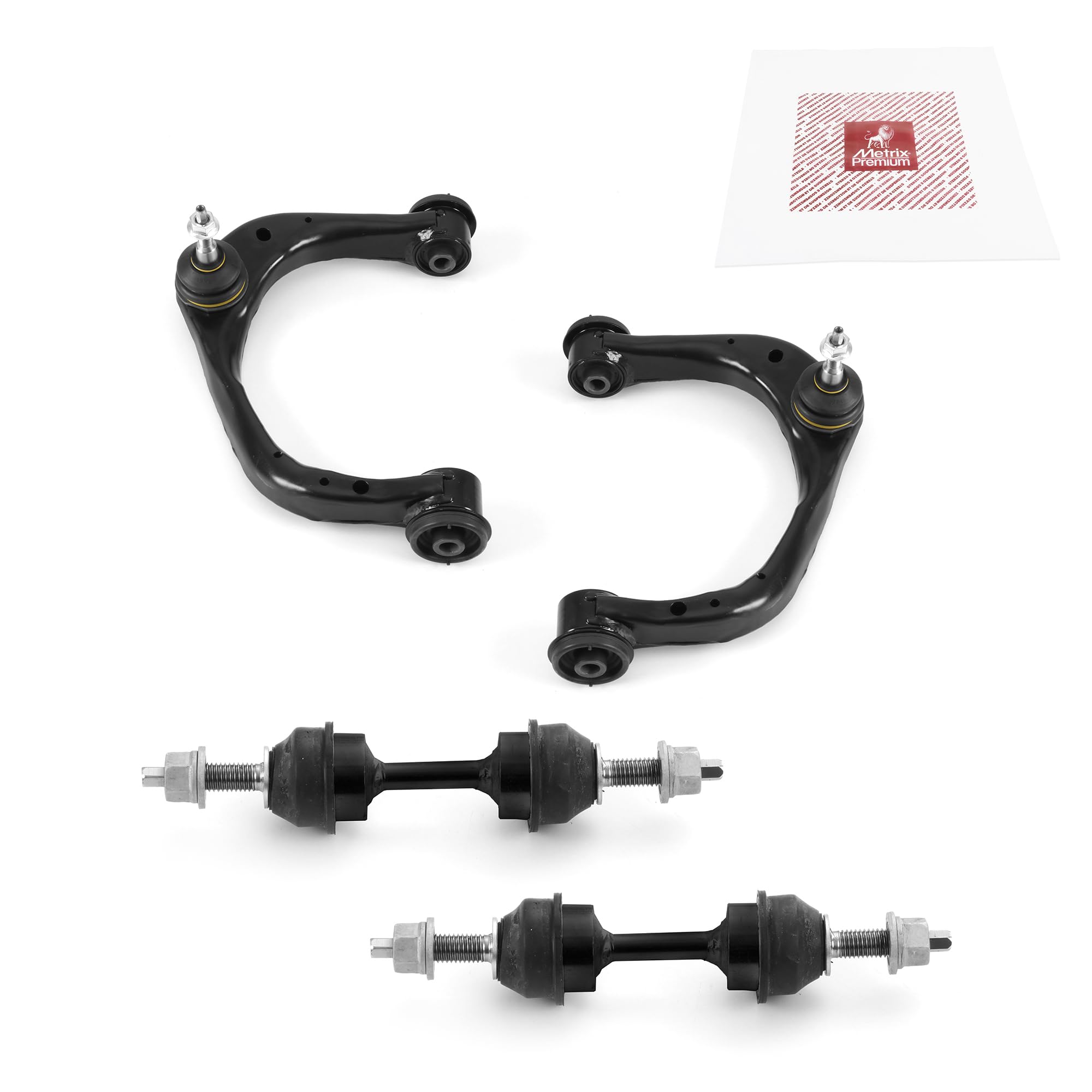 Metrix Premium Chassis Parts - 4 Pc Front L/R Upper Control Arm & Front Sway Bar Stabilizer End Link Kit Fits 18-21 Ford Expedit