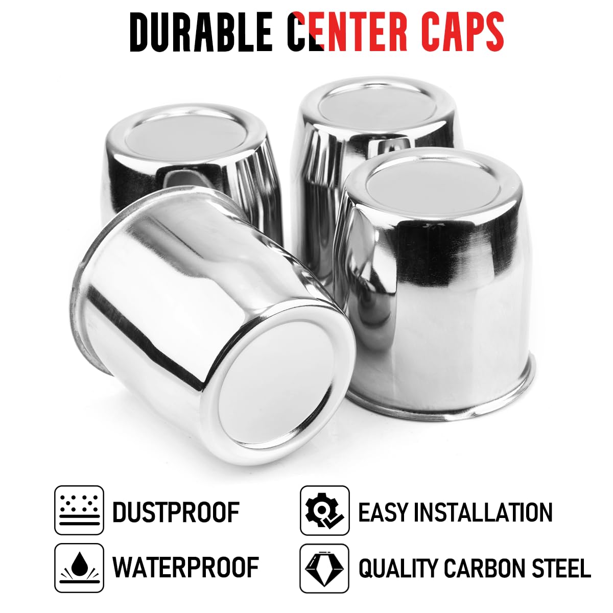 Rtrhinotuning 4Pcs 3.13 In Push Through Center Caps Wheel Hub Caps For Truck Trailer Wheel Rim, 3.13'' Hub 3.31'' Tall Trailer W