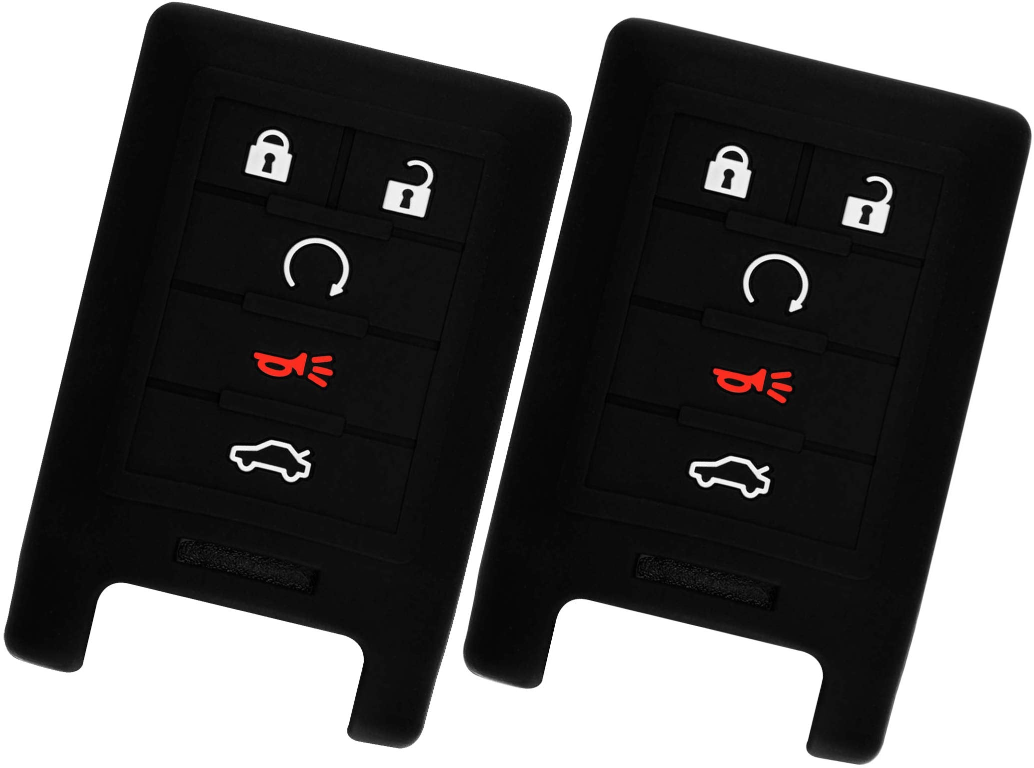 Keyguardz Keyless Remote Car Smart Key Fob Outer Shell Cover Soft Rubber Case For Cadillac Ats Cts Dts Srx Stx Xts (Pack Of 2)