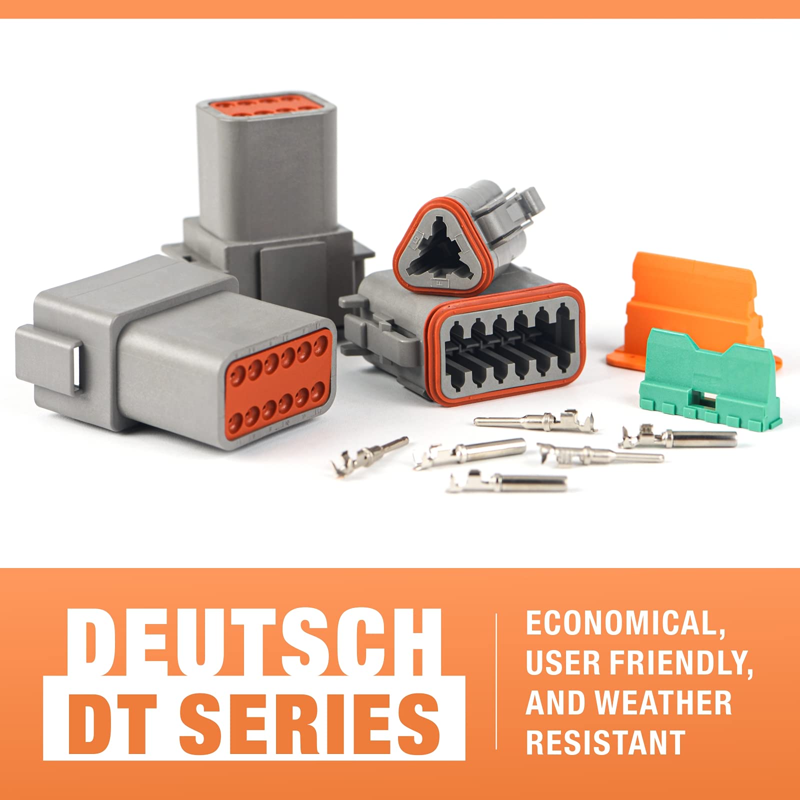 Iwiss Deutsch Dt Series Connector Assortment, Size 16 Stamped Contacts, Waterproof Automotive Electrical Connectors, 188 Pieces