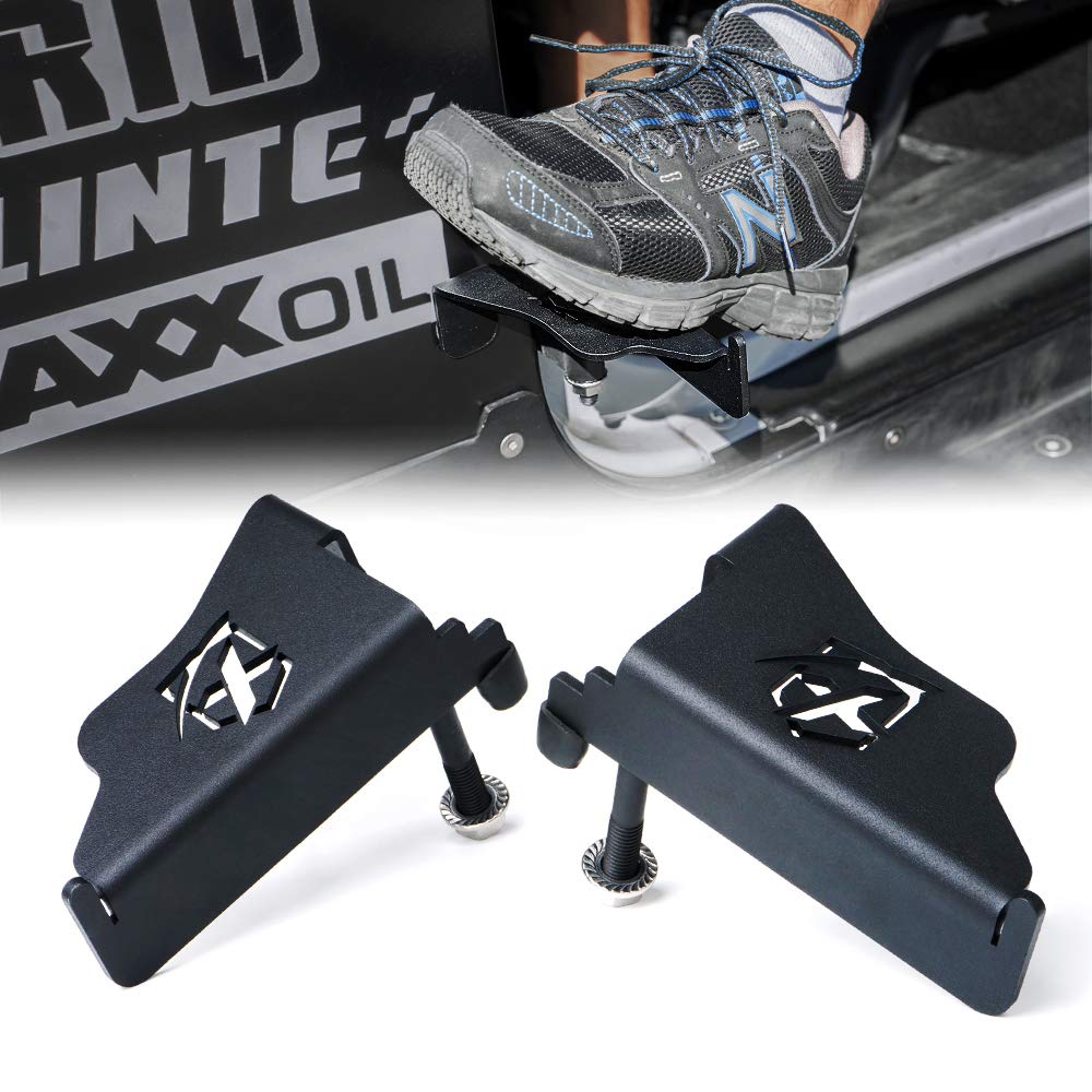 Xprite Door-Off Foot Pegs Compatible With 2007-2018 Jeep Wrangler Jk Jku, Exterior Door Hinge Mounted Rest Pedals Accessories Wi