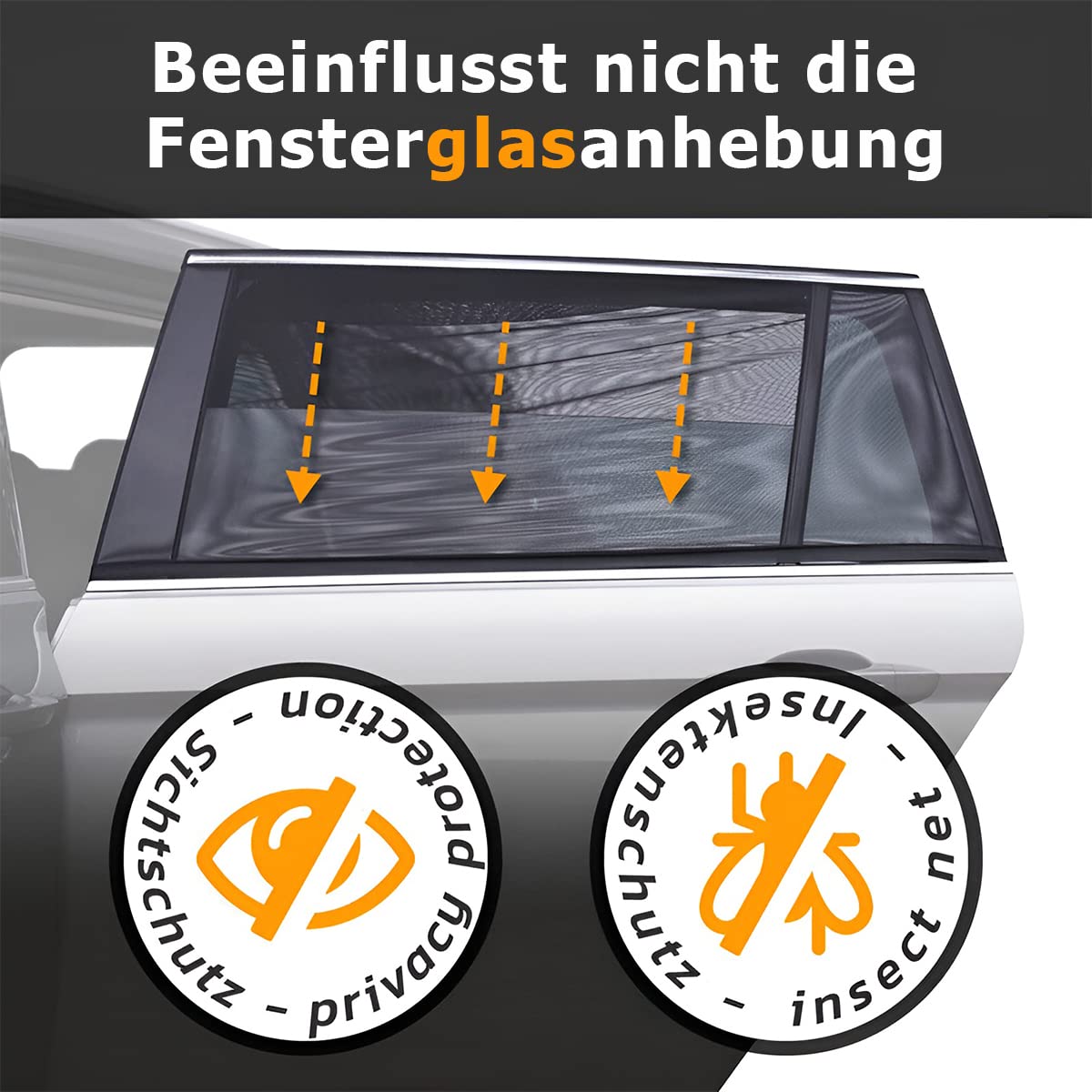 Loyaforba 2Pcs Car Window Shade, Zipper Breathable Side Sun Mesh, Auto Stretchy Front Rear Curtain Sun Rays Cover Screen For Bab