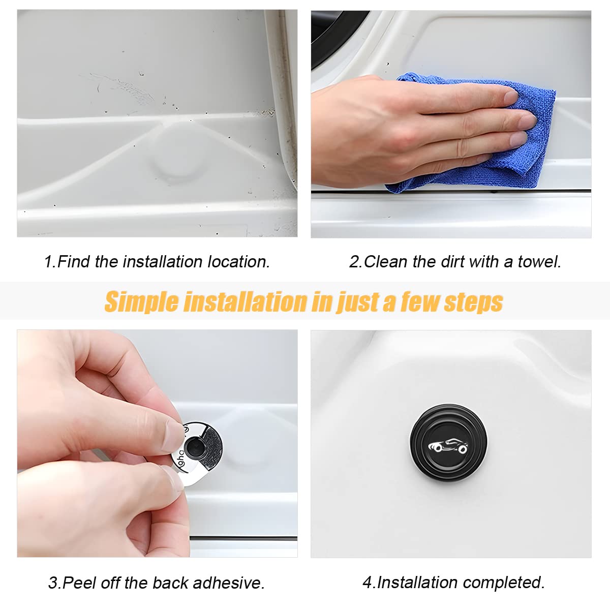 30Pcs Car Door Shock Absorber, Soundproof Stickers For Door Edge Guard Bumper, Luminous Shock-Absorbing Gasket Cushion, Anti-Col