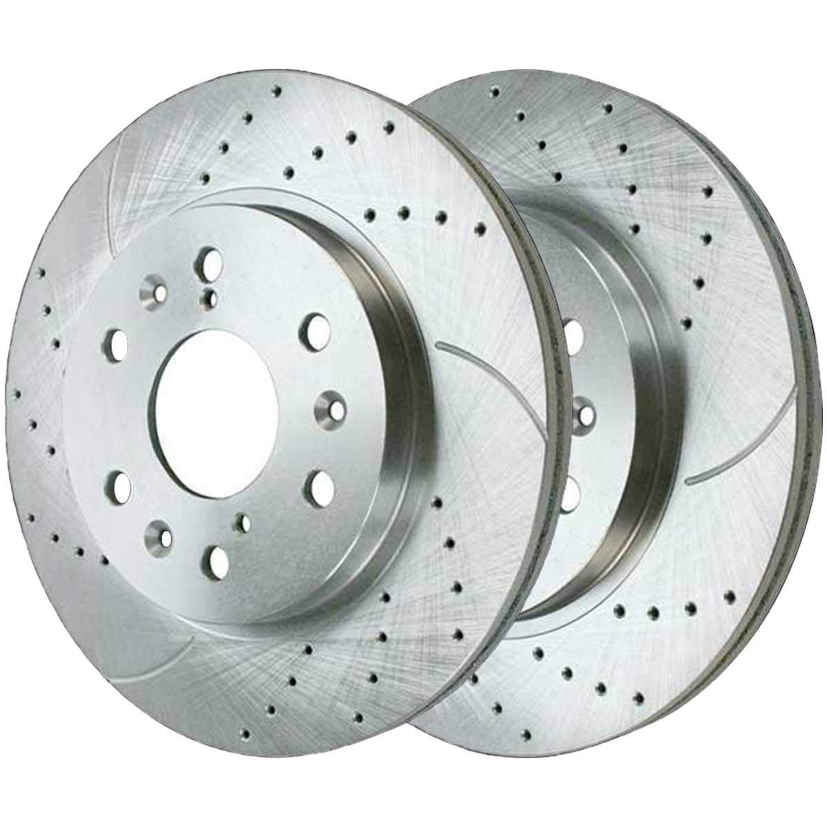 Autoshack Front Drilled And Slotted Brake Kit Rotors And Ceramic Pads Pair Of 2 Driver And Passenger Side Replacement For Chevrolet Silverado 1500 Tahoe Suburban 1500 Gmc Sierra 1500 4Wd Brkpkg003935